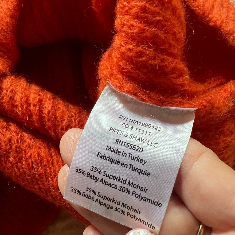 Veronica beard melinda crew neck sweater deep orange size S - Picture 9 of 11
